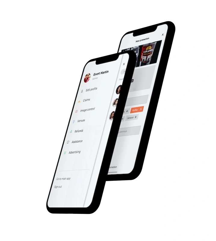 Nightclub owner navigating Evoc's features